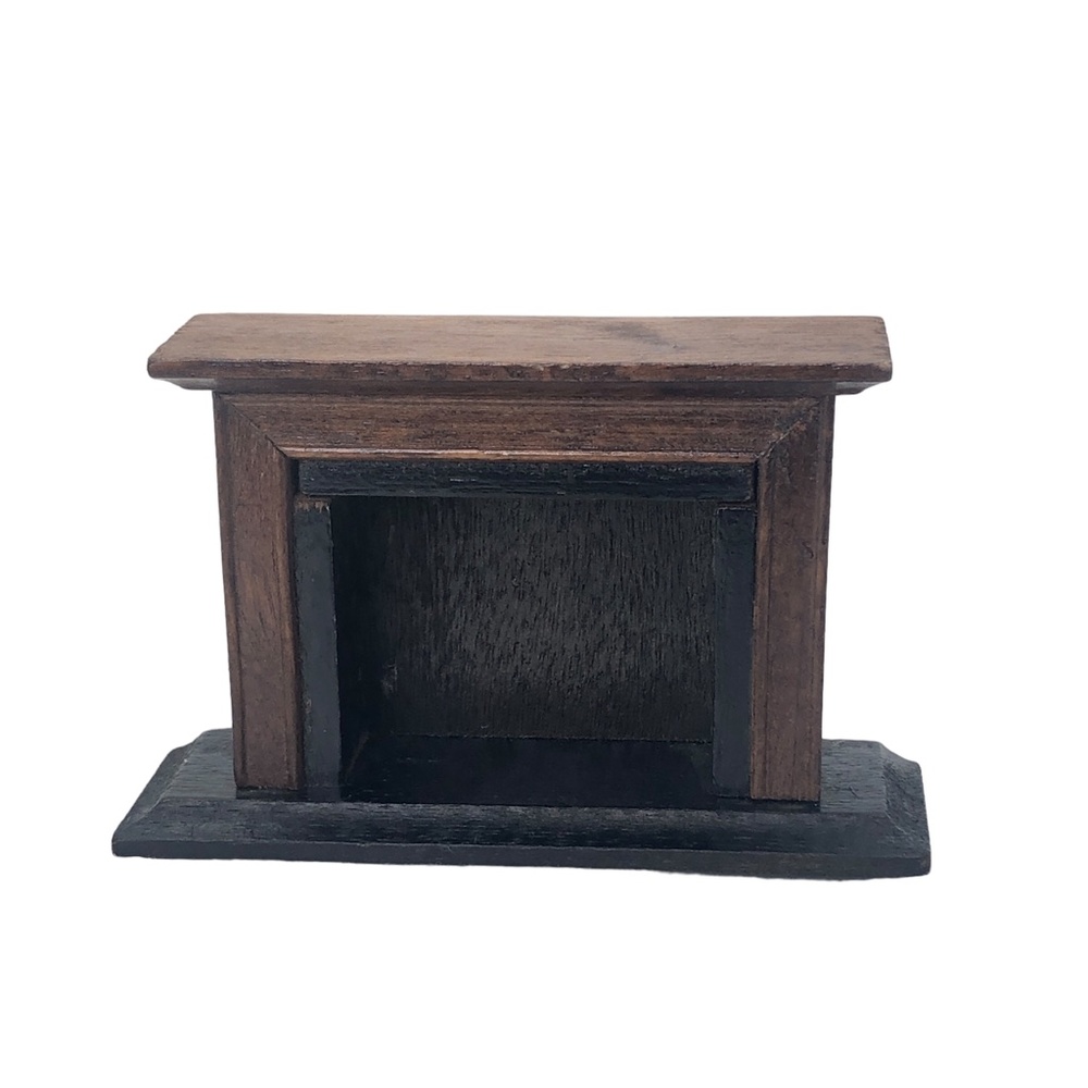 Vintage Miniature Dollhouse Wood Fireplace